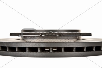 brake disk and brake pad side view