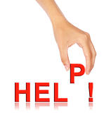 Hand pick up 'P' alphabet from help wording