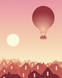 rooftops with balloon