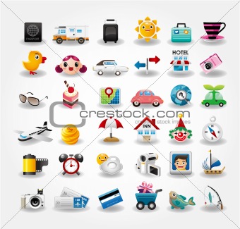 Travel icons symbol collection. Vector illustration
