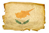 Cyprus flag old, isolated on white background.