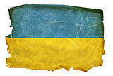 Ukraine Flag old, isolated on white background.