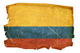Colombia Flag old, isolated on white background.