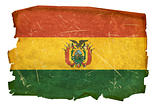 Bolivia Flag old, isolated on white background.