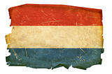 Luxemburg Flag old, isolated on white background.