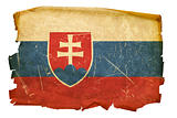 Slovakia Flag old, isolated on white background.