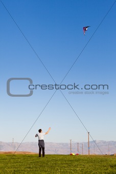 man flying a kite