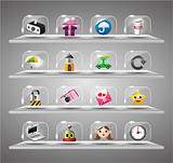 Website Internet Icons ,Transparent Glass Button
