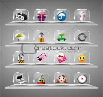 Website Internet Icons ,Transparent Glass Button
