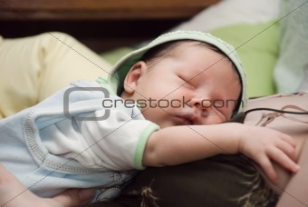 Newborn sleeping baby