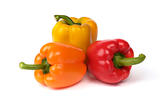 three colorful peppers