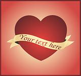 Red heart with place for your text