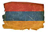 Armenia Flag old, isolated on white background.