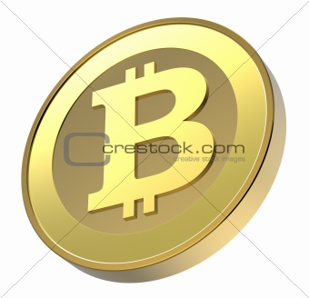 Bitcoin isolated on white.