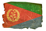 Eritrea Flag old, isolated on white background.