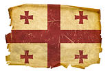 Georgia Flag old, isolated on white background.
