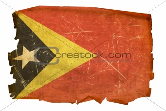 East Timor Flag old, isolated on white background.