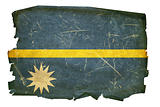Nauru Flag old, isolated on white background.