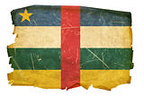 Central African Republic Flag old, isolated on white background.