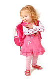 Little girl with school bag