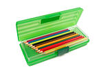 Pencil crayons in a stationery box