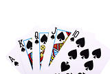 Highest hand in poker, royal flush of spades 