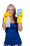 Woman Cleaning House