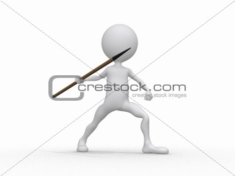 Javelin throwing (3d on white background sports characters serie