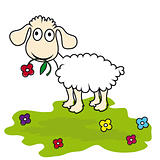 Cartoon sheep, vector lamb