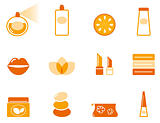 Wellness, spa and cosmetic icons set ( orange )
