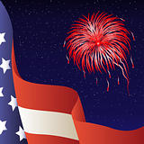 Vector illustration - 4th of July. American flag.