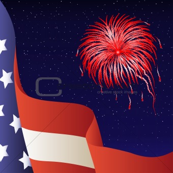 Vector illustration - 4th of July. American flag.