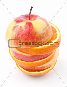 slices of apples and oranges
