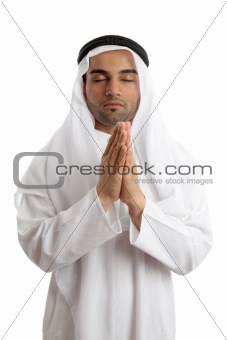 Arab man praying to God