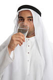 Arab man drinking pure fresh water