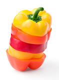 Sliced multi-color pepper