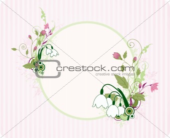 round banner with floral ornament