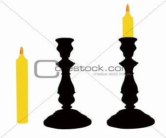 The Candlesticks with candle.