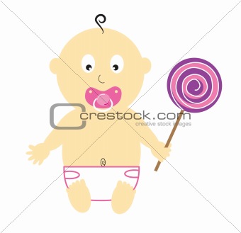 Baby Girl With Lollipop