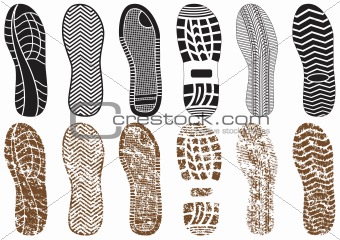 Vector illustration set of footprints.