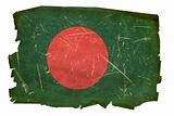 Bangladesh Flag old, isolated on white background.