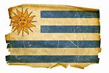 Uruguaian Flag old, isolated on white background