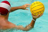 Man is playing water polo
