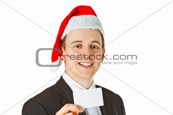 Businessman with chrismas hat
