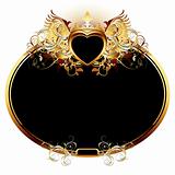 ornate frame with golden heart