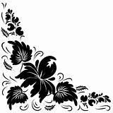 Black flowers on a white background