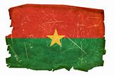 Burkina Faso flag old, isolated on white background