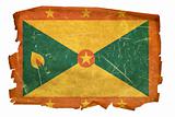 Grenada flag old, isolated on white background
