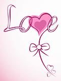 Vector Illustration of love flower heart