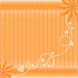 orange background with curl, heart and stars